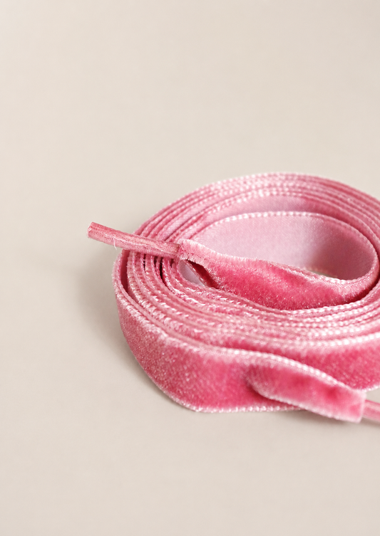 Ruban en velours rose